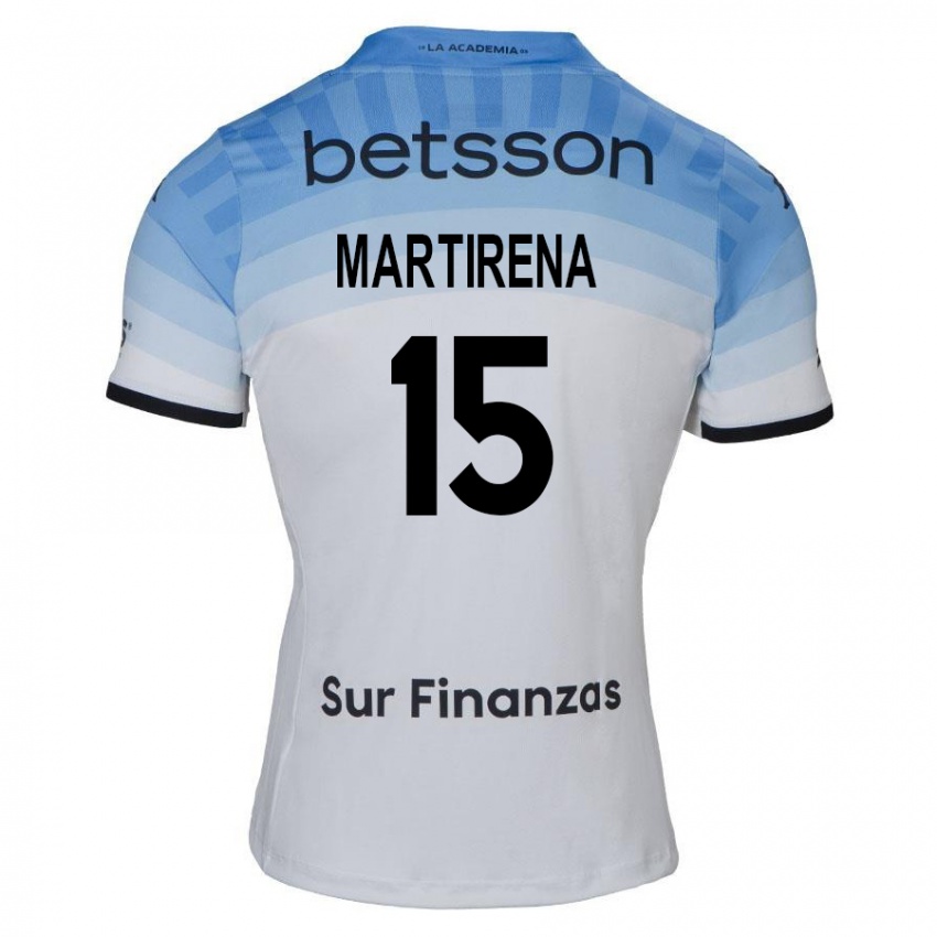 Hombre Camiseta Gastón Martirena #15 Blanco Azul Negro 2ª Equipación 2024/25 La Camisa