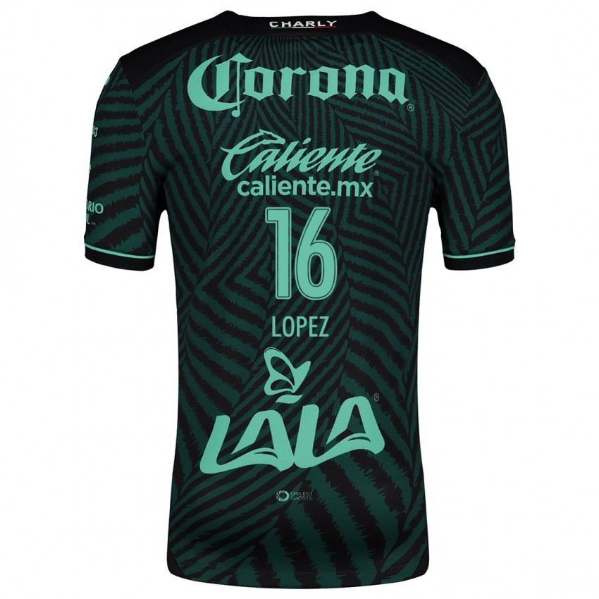 Hombre Camiseta Aldo López #16 Verde Negro 2ª Equipación 2024/25 La Camisa