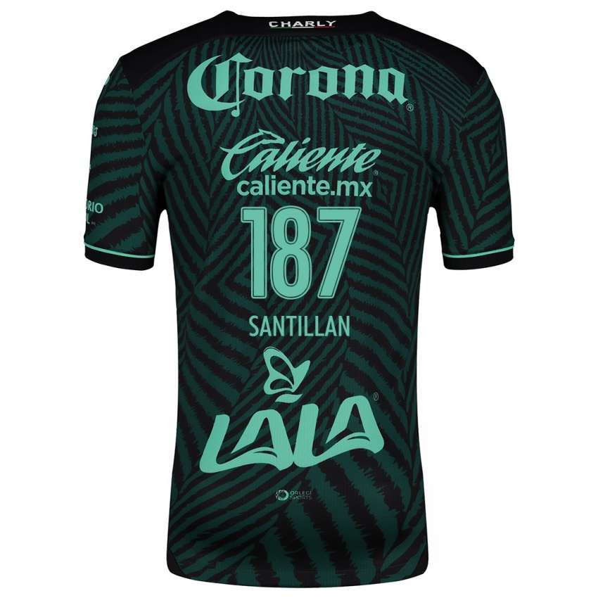 Hombre Camiseta Emilio Santillán #187 Verde Negro 2ª Equipación 2024/25 La Camisa