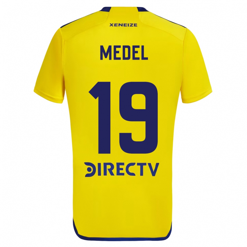 Hombre Camiseta Gary Medel #19 Amarillo Azul 2ª Equipación 2024/25 La Camisa