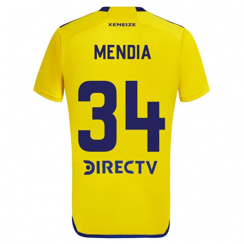 Hombre Camiseta Mateo Mendia #34 Amarillo Azul 2ª Equipación 2024/25 La Camisa