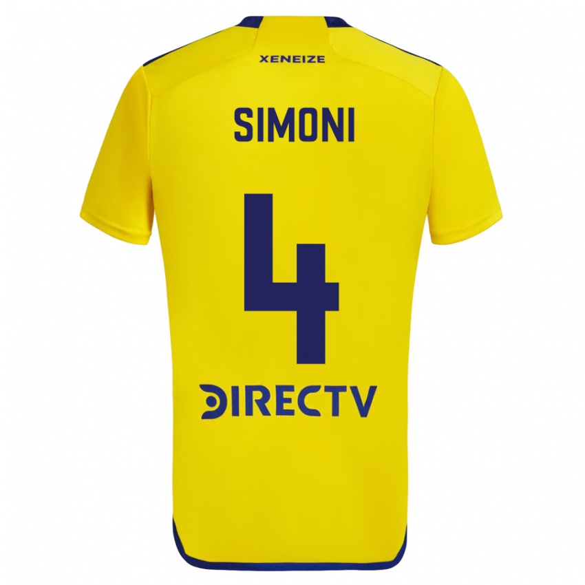 Hombre Camiseta Tiago Simoni #4 Amarillo Azul 2ª Equipación 2024/25 La Camisa