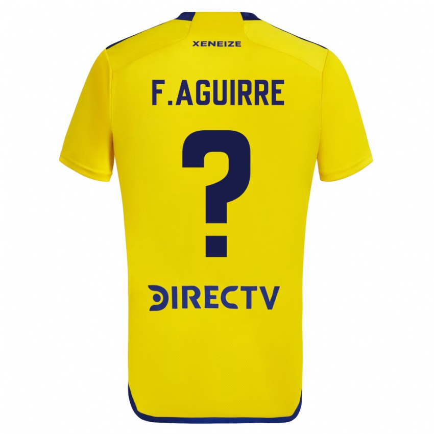 Hombre Camiseta Federico Aguirre #0 Amarillo Azul 2ª Equipación 2024/25 La Camisa