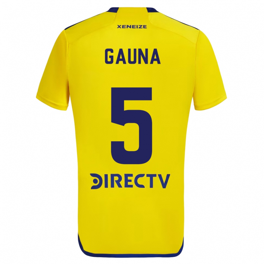 Hombre Camiseta Santiago Gauna #5 Amarillo Azul 2ª Equipación 2024/25 La Camisa