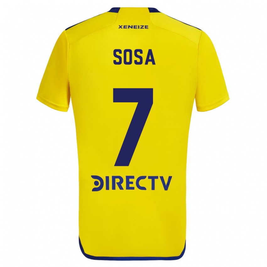 Hombre Camiseta Elián Sosa #7 Amarillo Azul 2ª Equipación 2024/25 La Camisa