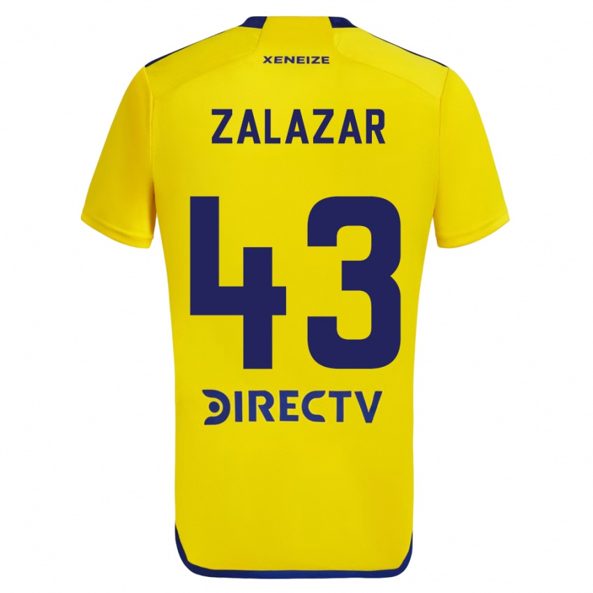 Hombre Camiseta Maximiliano Zalazar #43 Amarillo Azul 2ª Equipación 2024/25 La Camisa