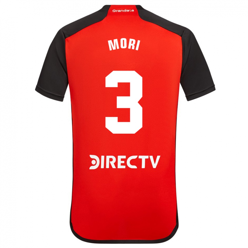 Hombre Camiseta Ramiro Funes Mori #3 Rojo Negro Blanco 2ª Equipación 2024/25 La Camisa