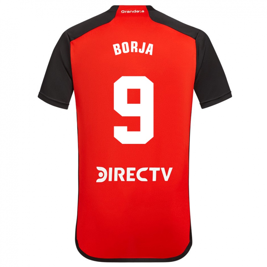 Hombre Camiseta Miguel Borja #9 Rojo Negro Blanco 2ª Equipación 2024/25 La Camisa