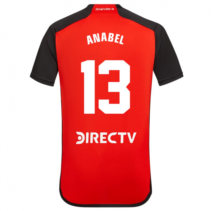 Hombre Camiseta Giuliana Anabel González Ranzuglia #13 Rojo Negro Blanco 2ª Equipación 2024/25 La Camisa