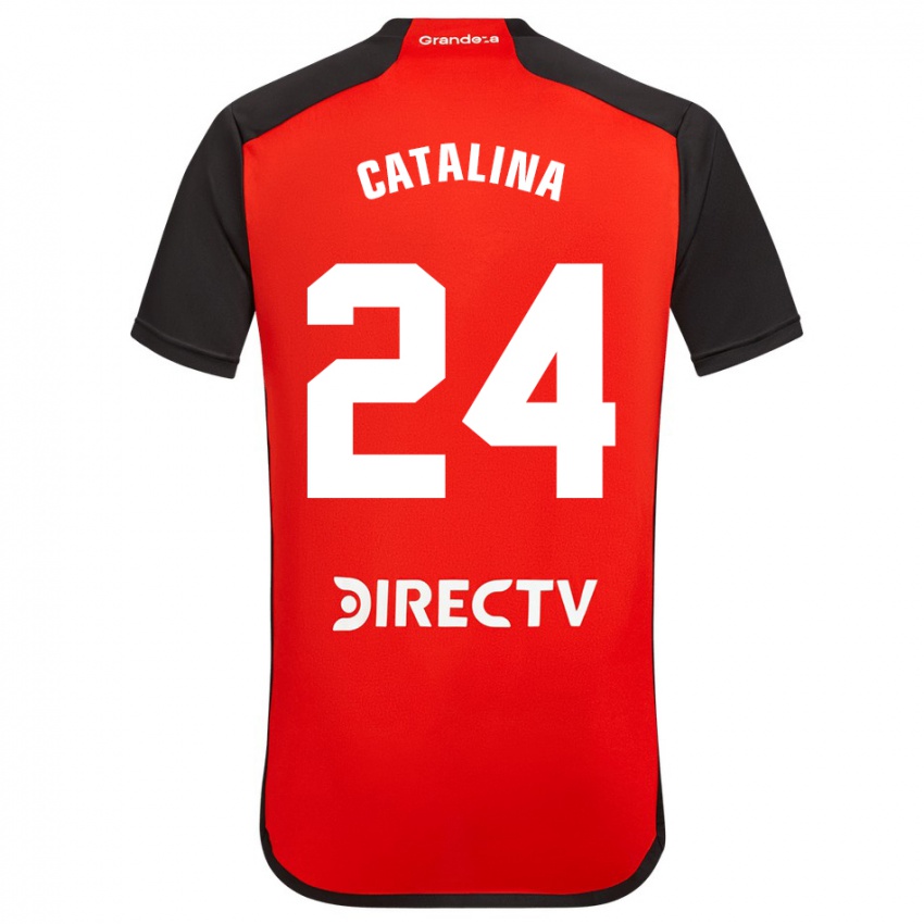 Hombre Camiseta Catalina Julia Primo #24 Rojo Negro Blanco 2ª Equipación 2024/25 La Camisa