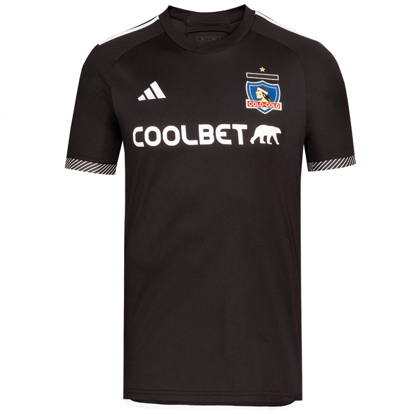 Hombre Camiseta Lucas Soto #28 Blanco Negro 2ª Equipación 2024/25 La Camisa