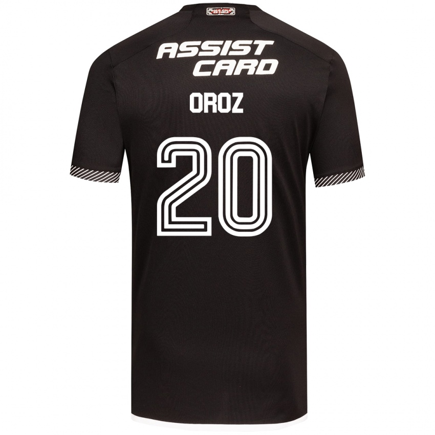 Hombre Camiseta Alexander Oroz #20 Blanco Negro 2ª Equipación 2024/25 La Camisa