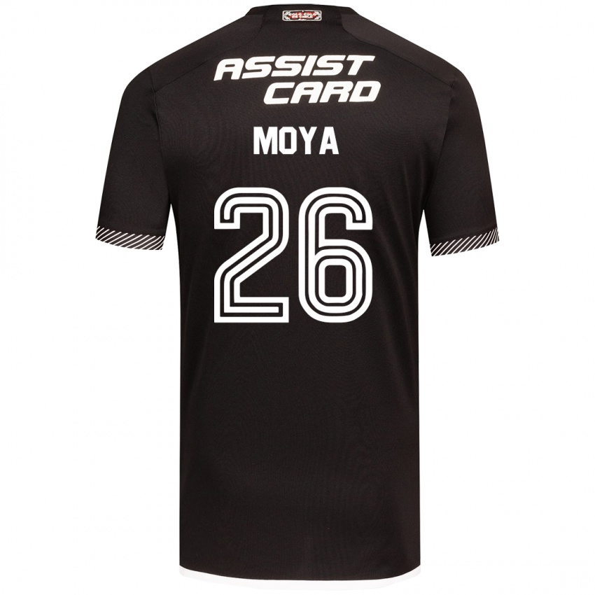 Hombre Camiseta Matías Moya #26 Blanco Negro 2ª Equipación 2024/25 La Camisa