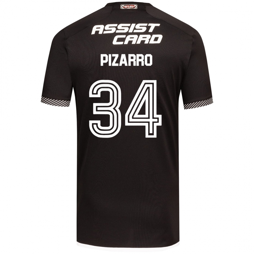 Hombre Camiseta Vicente Pizarro #34 Blanco Negro 2ª Equipación 2024/25 La Camisa