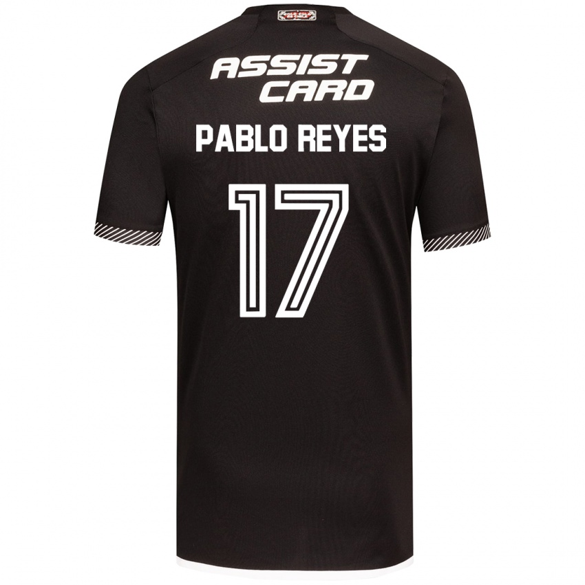 Hombre Camiseta Juan Pablo Reyes #17 Blanco Negro 2ª Equipación 2024/25 La Camisa