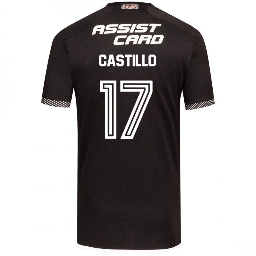 Hombre Camiseta Fabián Castillo #17 Blanco Negro 2ª Equipación 2024/25 La Camisa