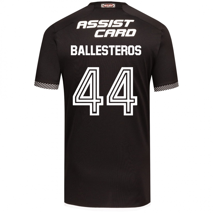 Hombre Camiseta Martín Ballesteros #44 Blanco Negro 2ª Equipación 2024/25 La Camisa