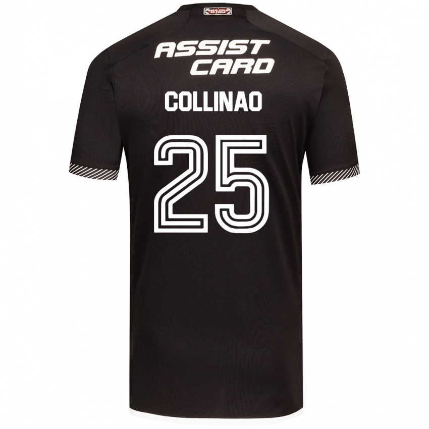 Hombre Camiseta Margarita Collinao #25 Blanco Negro 2ª Equipación 2024/25 La Camisa