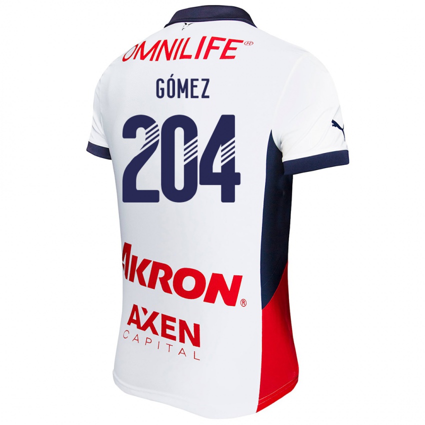 Hombre Camiseta Luis Gómez #204 Blanco Rojo Azul 2ª Equipación 2024/25 La Camisa