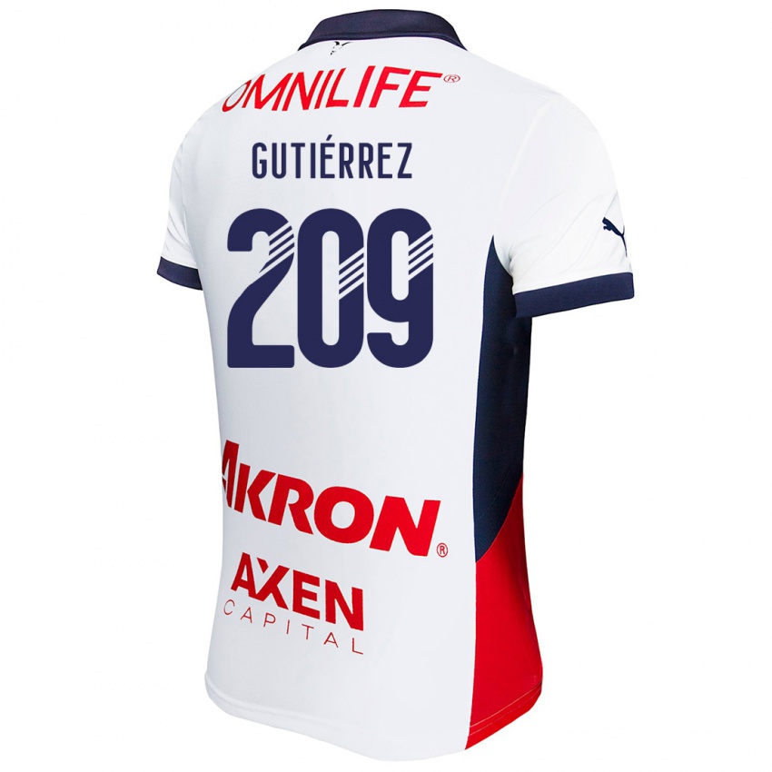 Hombre Camiseta Edgar Gutiérrez #209 Blanco Rojo Azul 2ª Equipación 2024/25 La Camisa