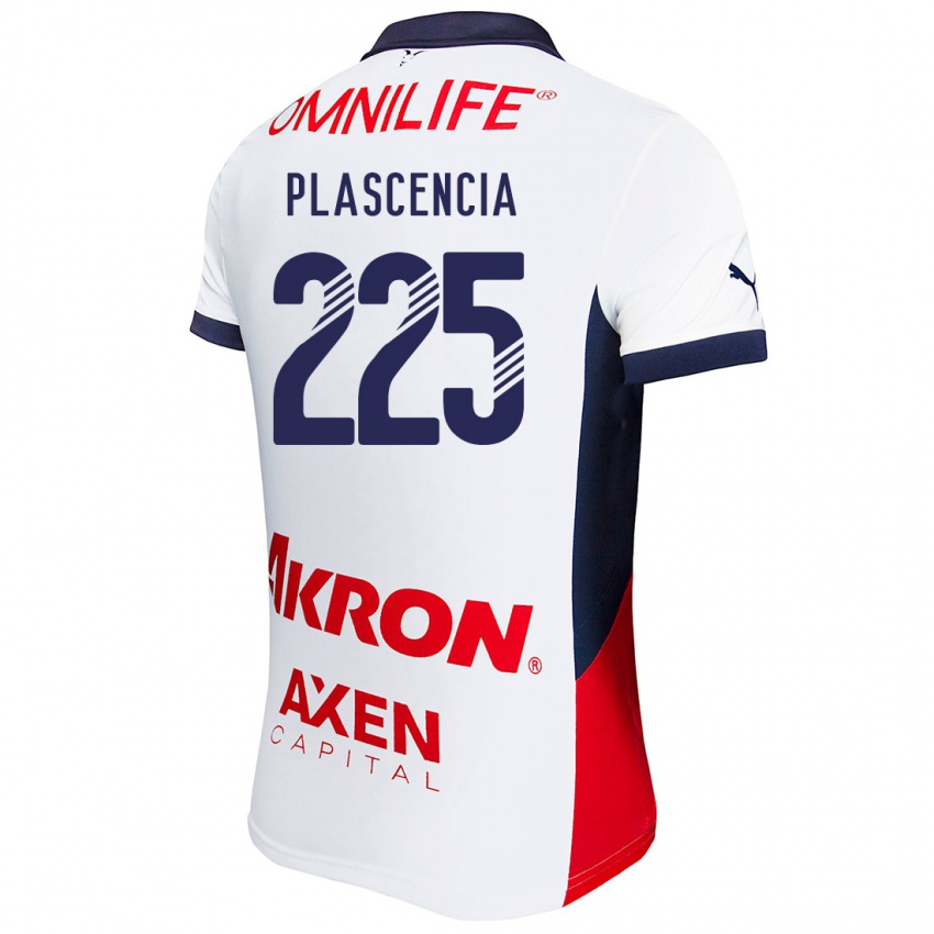 Hombre Camiseta Osvaldo Plascencia #225 Blanco Rojo Azul 2ª Equipación 2024/25 La Camisa