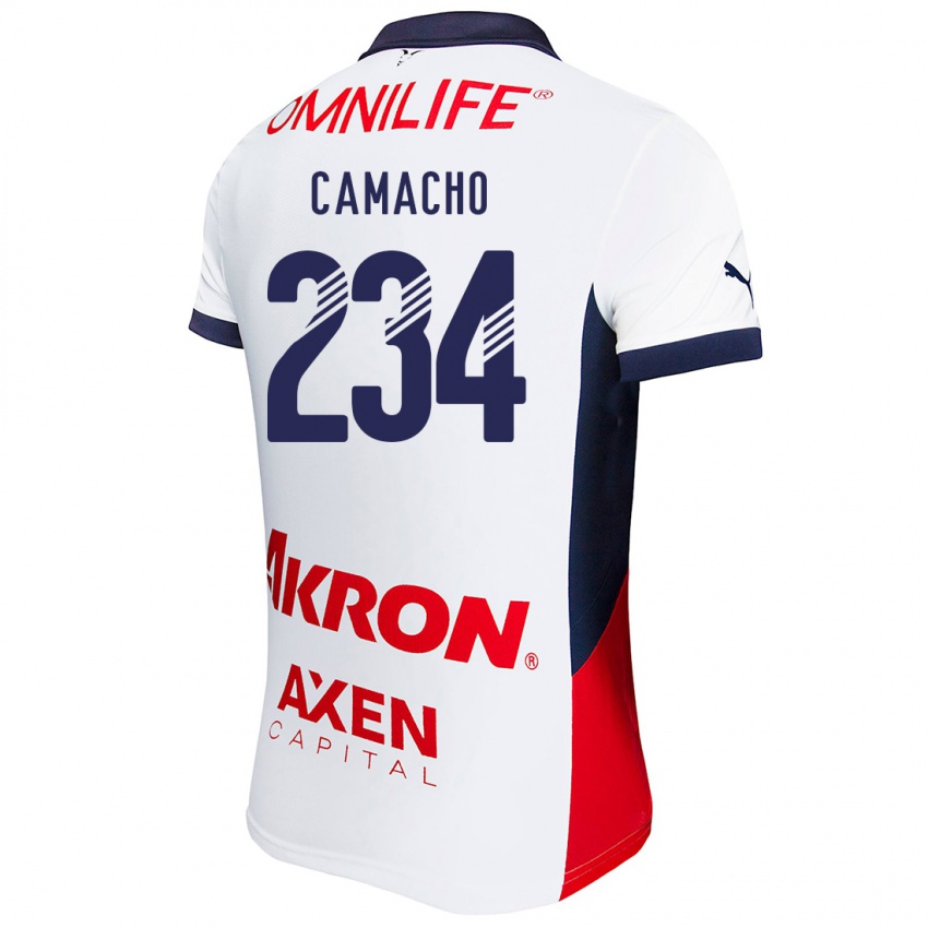 Hombre Camiseta Xandor Camacho #234 Blanco Rojo Azul 2ª Equipación 2024/25 La Camisa