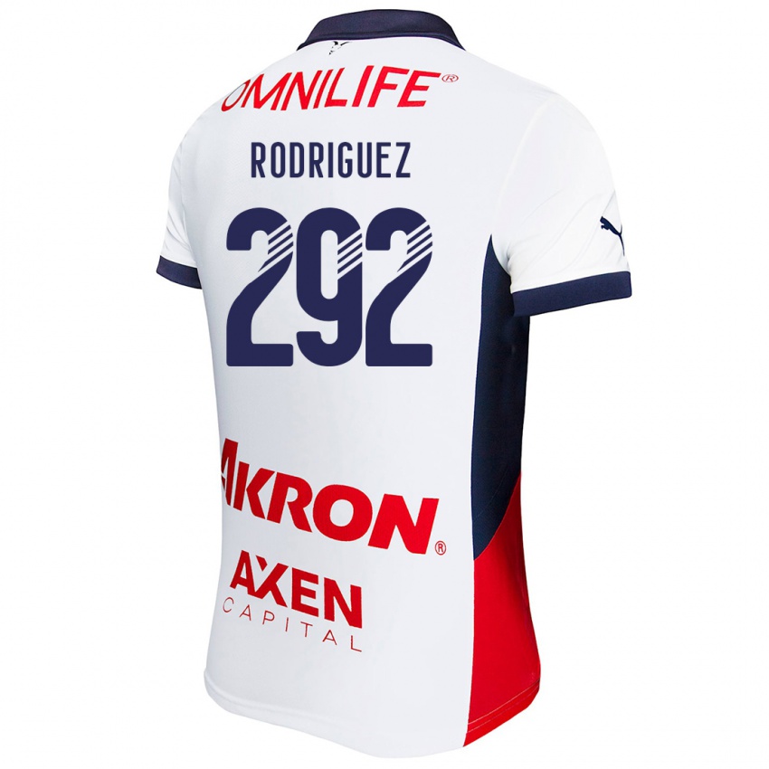 Hombre Camiseta Emiliano Rodríguez #292 Blanco Rojo Azul 2ª Equipación 2024/25 La Camisa