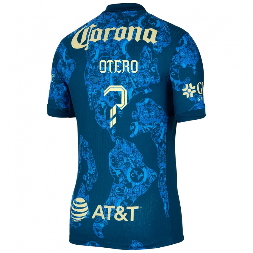 Hombre Camiseta Juan Otero #0 Azul Amarillo 2ª Equipación 2024/25 La Camisa