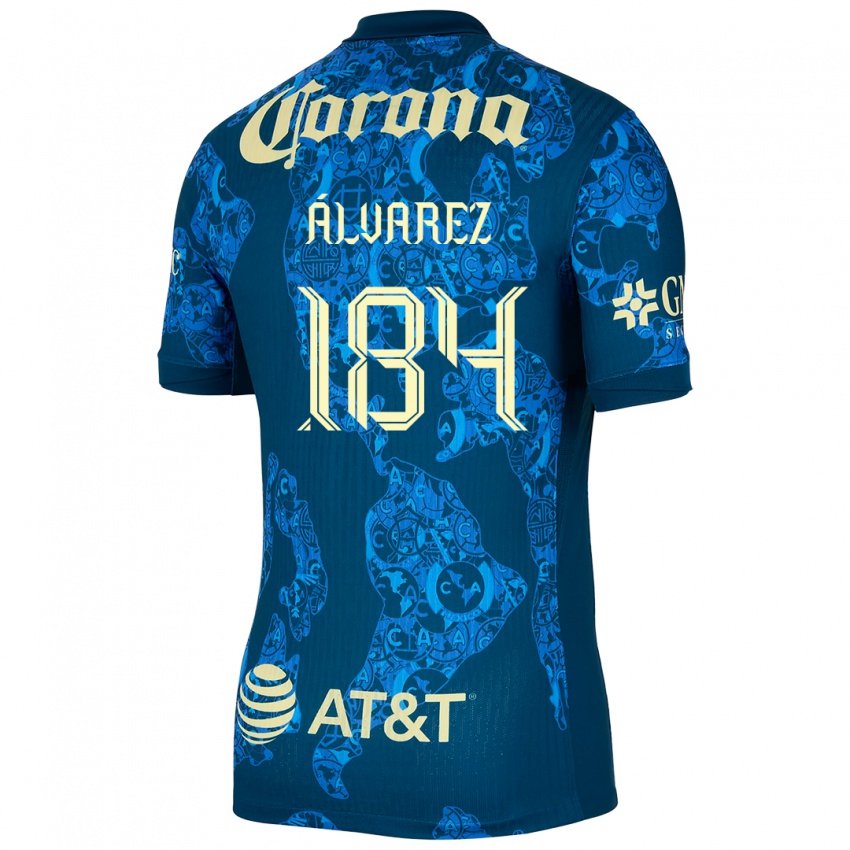 Hombre Camiseta Antonio Álvarez #184 Azul Amarillo 2ª Equipación 2024/25 La Camisa