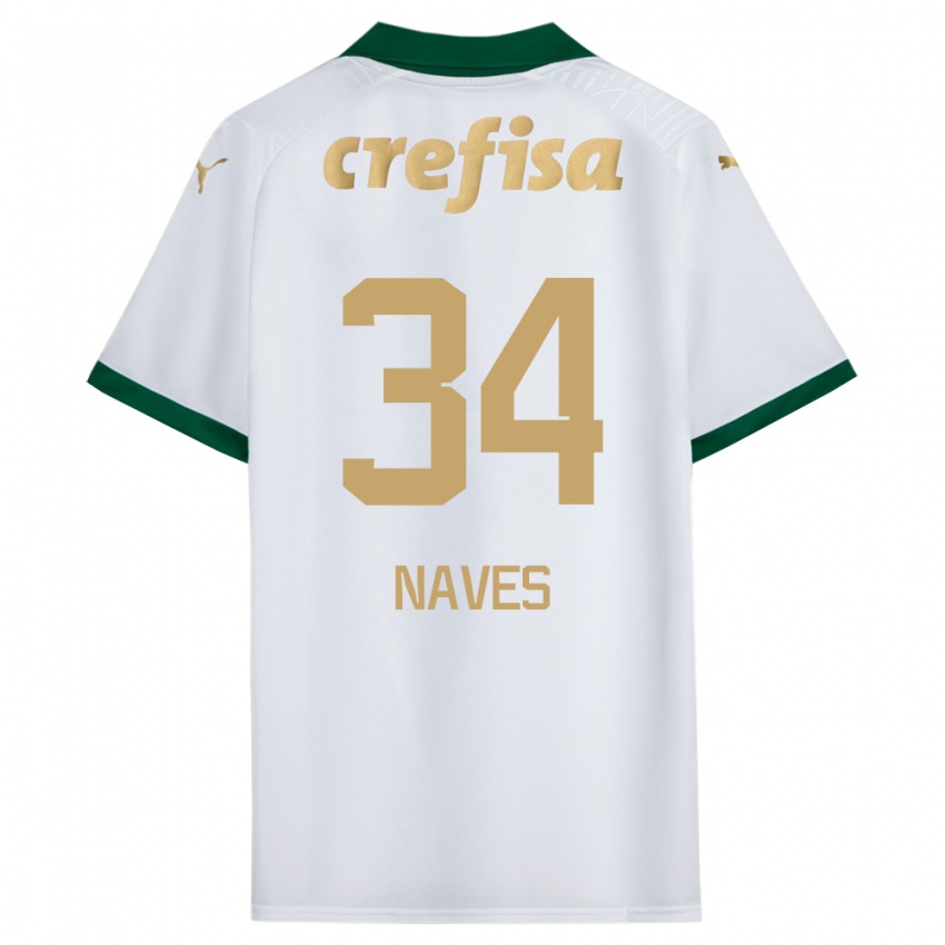 Hombre Camiseta Naves #34 Blanco Verde 2ª Equipación 2024/25 La Camisa