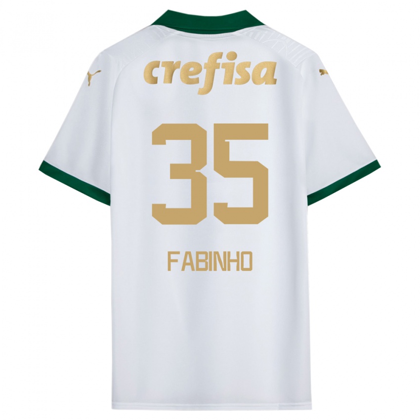 Hombre Camiseta Fabinho #35 Blanco Verde 2ª Equipación 2024/25 La Camisa