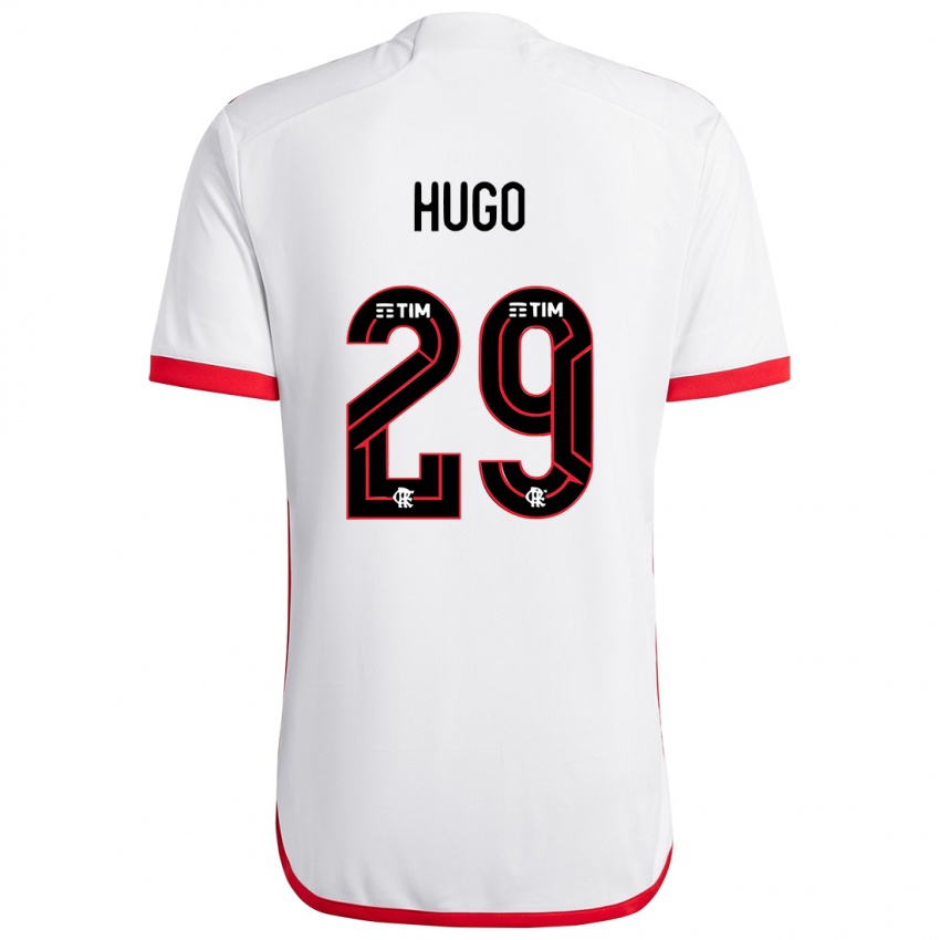 Hombre Camiseta Victor Hugo #29 Blanco Rojo 2ª Equipación 2024/25 La Camisa