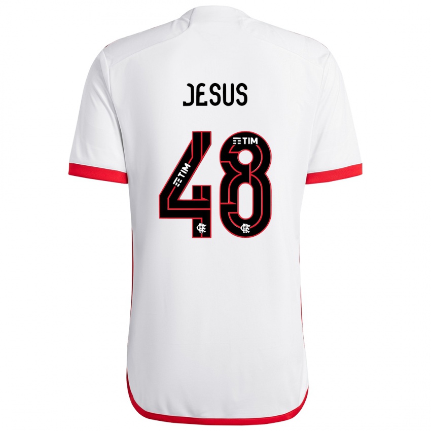 Hombre Camiseta Igor Jesus #48 Blanco Rojo 2ª Equipación 2024/25 La Camisa