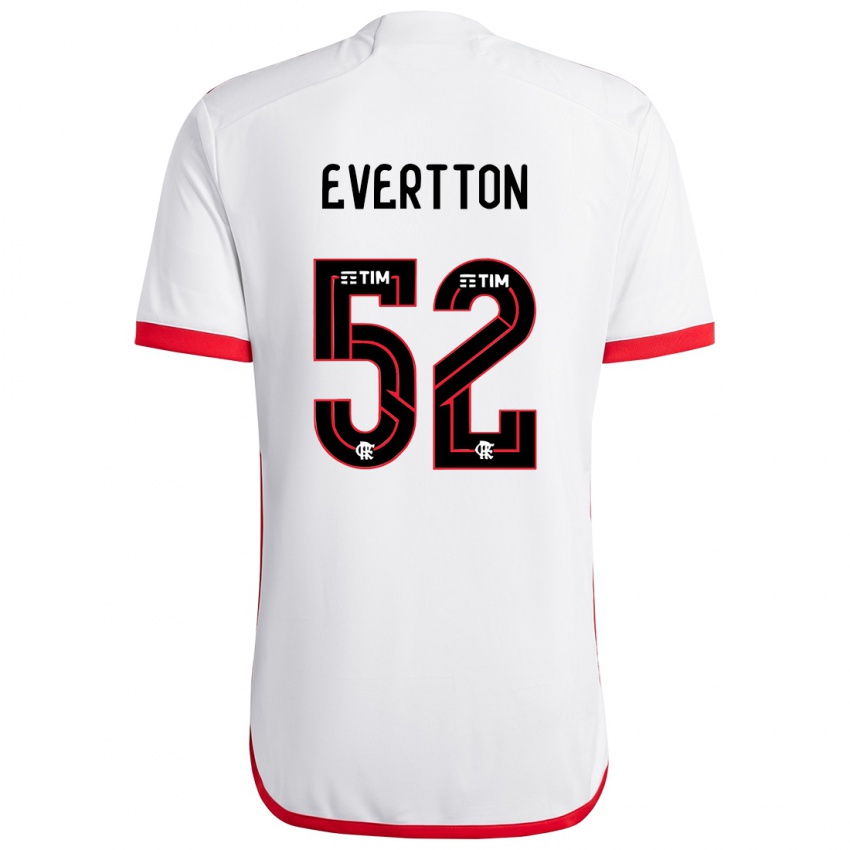 Hombre Camiseta Evertton #52 Blanco Rojo 2ª Equipación 2024/25 La Camisa