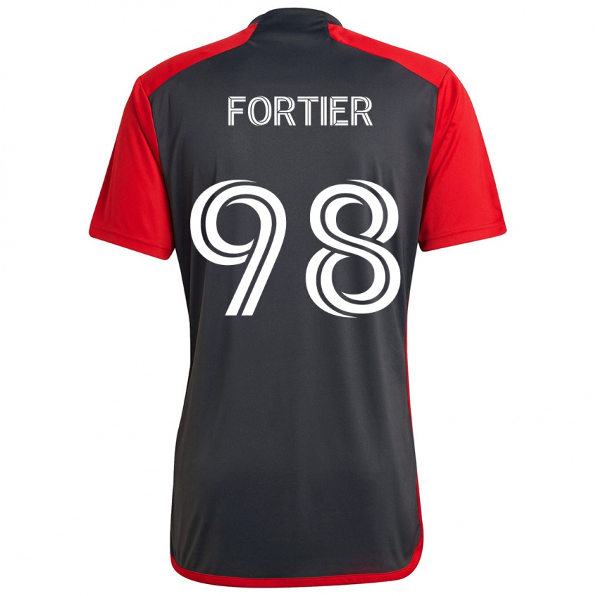 Mujer Camiseta Kristjan Fortier #98 Rojo Grayn 1ª Equipación 2024/25 La Camisa