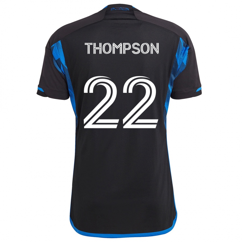 Mujer Camiseta Tommy Thompson #22 Azul Negro 1ª Equipación 2024/25 La Camisa