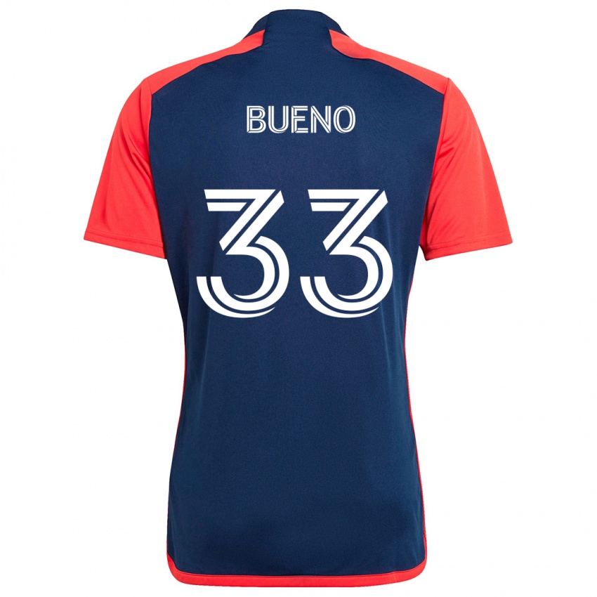 Mujer Camiseta Brandonn Bueno #33 Azul Rojo 1ª Equipación 2024/25 La Camisa