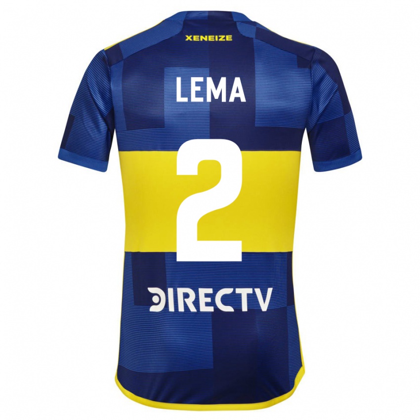 Mujer Camiseta Cristian Lema #2 Azul Amarillo 1ª Equipación 2024/25 La Camisa