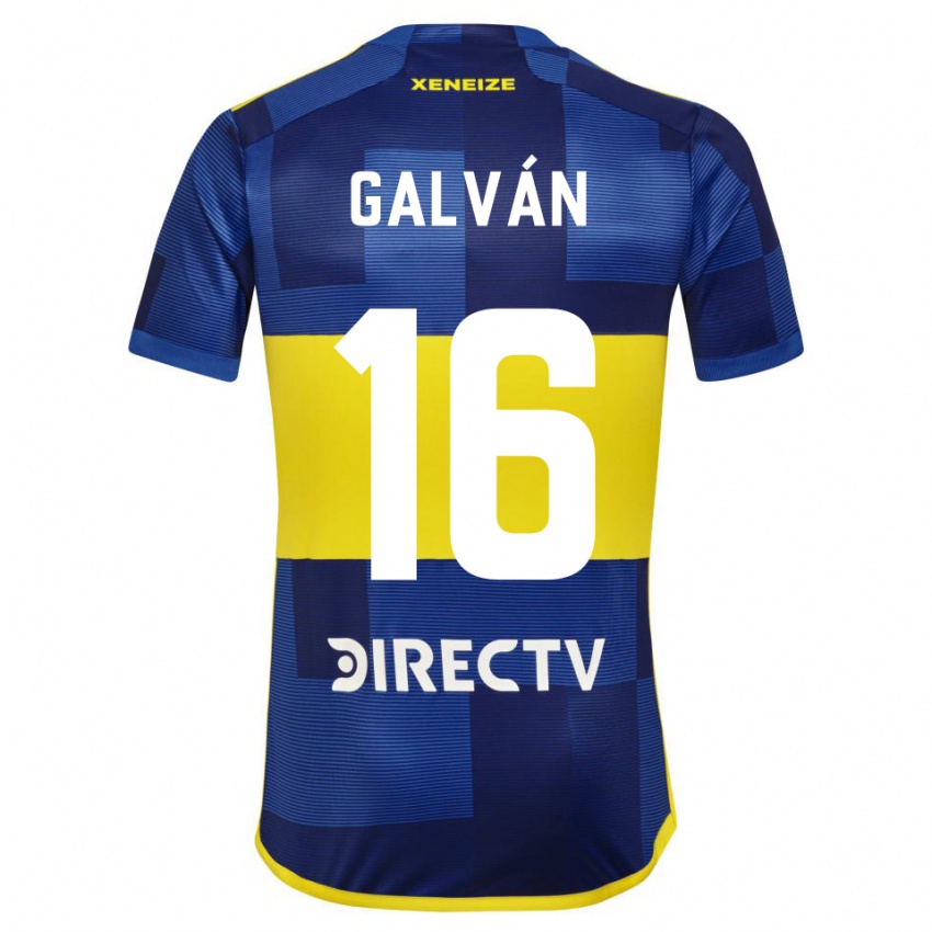 Mujer Camiseta Lucas Galván #16 Azul Amarillo 1ª Equipación 2024/25 La Camisa