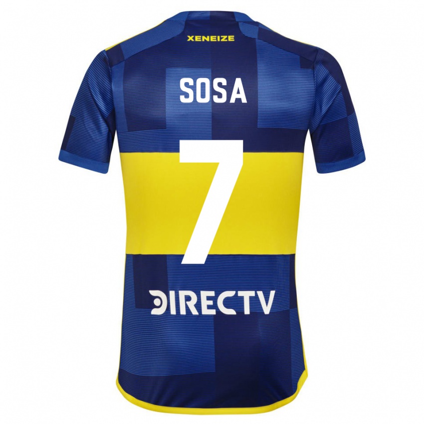 Mujer Camiseta Elián Sosa #7 Azul Amarillo 1ª Equipación 2024/25 La Camisa