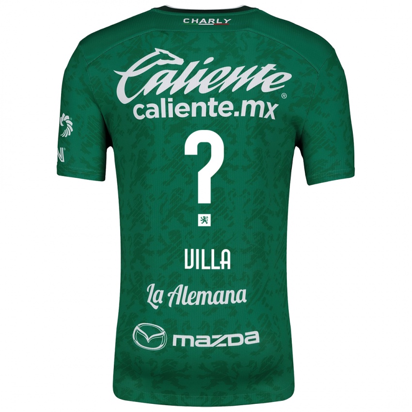 Mujer Camiseta Óscar Villa #0 Verde Blanco 1ª Equipación 2024/25 La Camisa