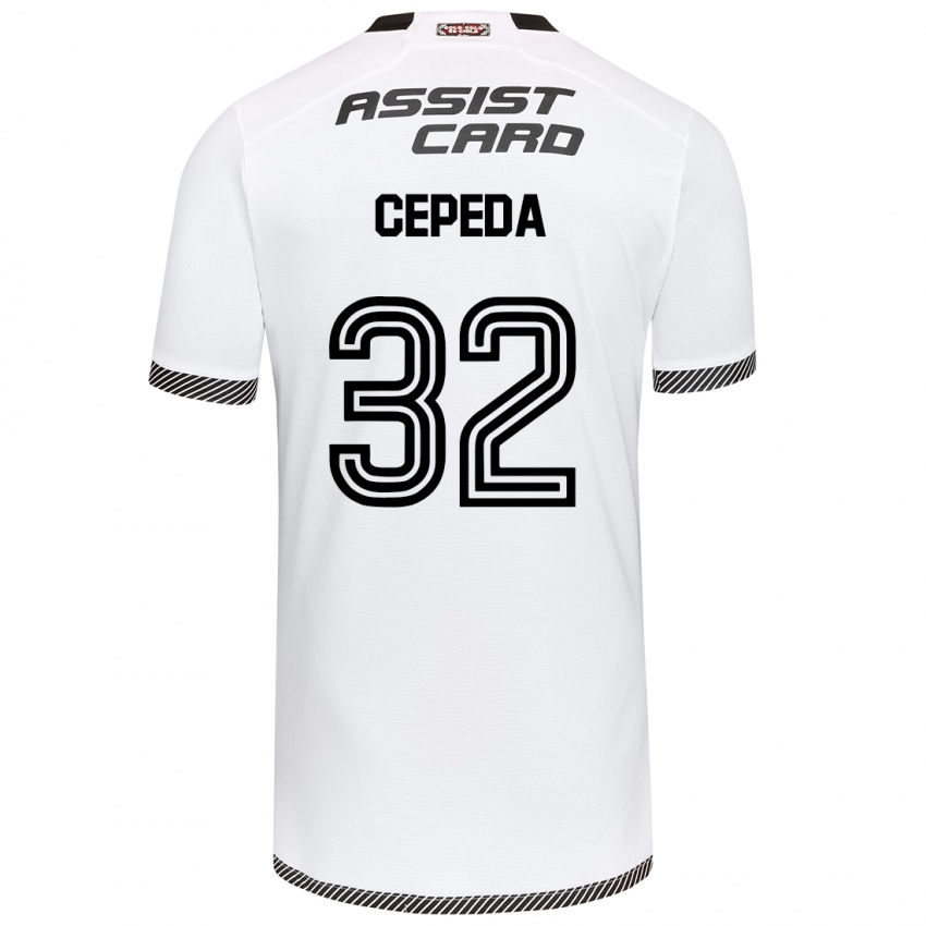 Mujer Camiseta Lucas Cepeda #32 Blanco Negro 1ª Equipación 2024/25 La Camisa