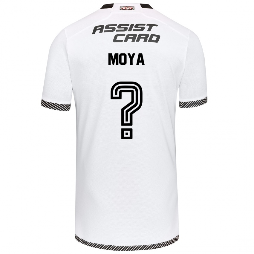 Mujer Camiseta Matías Moya #0 Blanco Negro 1ª Equipación 2024/25 La Camisa