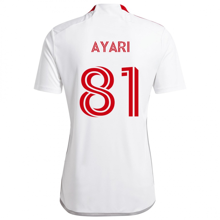 Mujer Camiseta Hassan Ayari #81 Blanco Rojo 2ª Equipación 2024/25 La Camisa