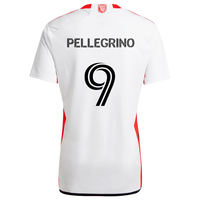 Mujer Camiseta Amahl Pellegrino #9 Blanco Rojo 2ª Equipación 2024/25 La Camisa