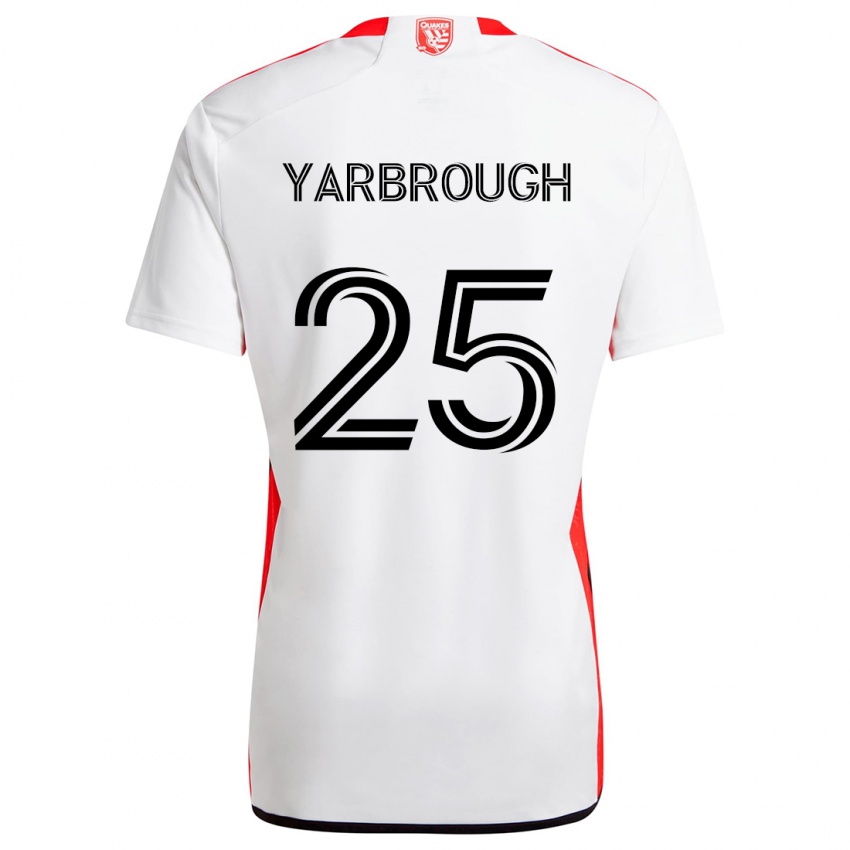 Mujer Camiseta William Yarbrough #25 Blanco Rojo 2ª Equipación 2024/25 La Camisa