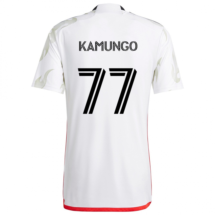 Mujer Camiseta Bernard Kamungo #77 Blanco Rojo Negro 2ª Equipación 2024/25 La Camisa