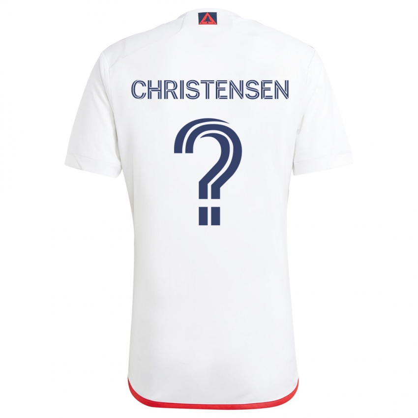 Mujer Camiseta Kevin Christensen #0 Blanco Rojo 2ª Equipación 2024/25 La Camisa