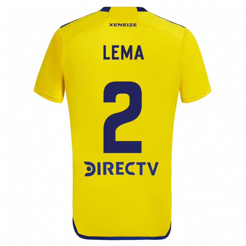 Mujer Camiseta Cristian Lema #2 Amarillo Azul 2ª Equipación 2024/25 La Camisa