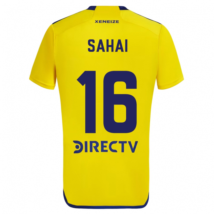 Mujer Camiseta Veer Sahai #16 Amarillo Azul 2ª Equipación 2024/25 La Camisa